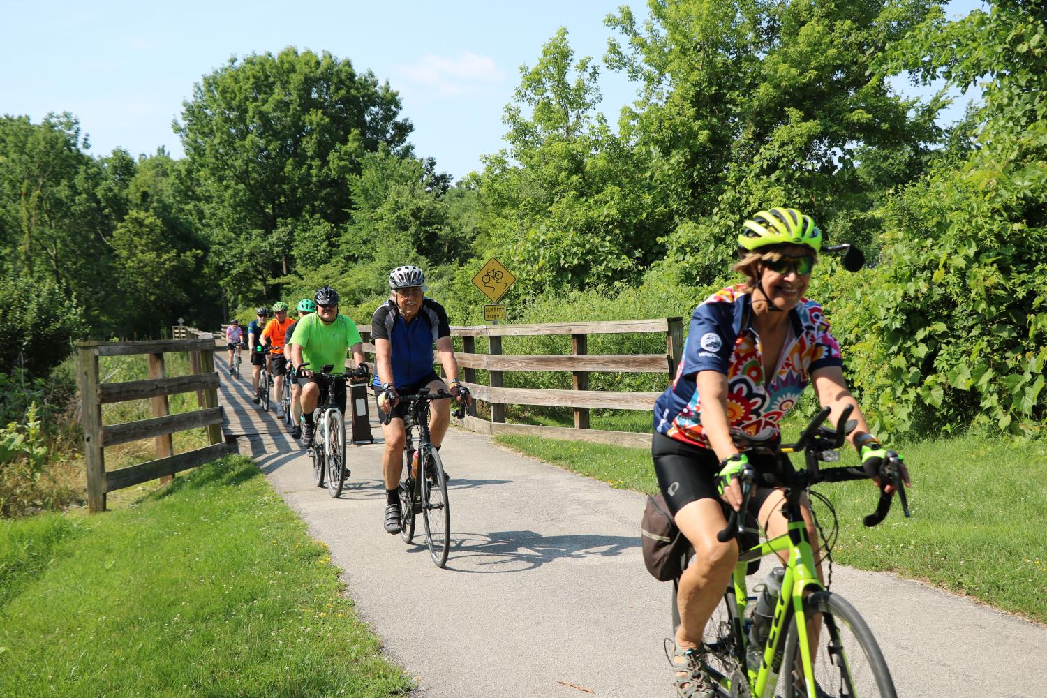 bicyclists on the Towpath Trail